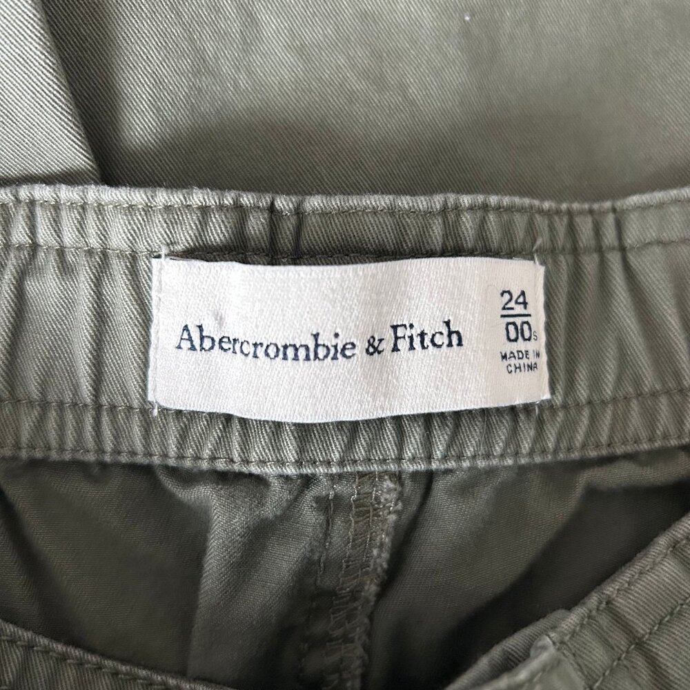 Abercrombie & Fitch Cargo Pants Women's Size 24 Olive Green Wide Leg Utility Y2K - Picture 8 of 12